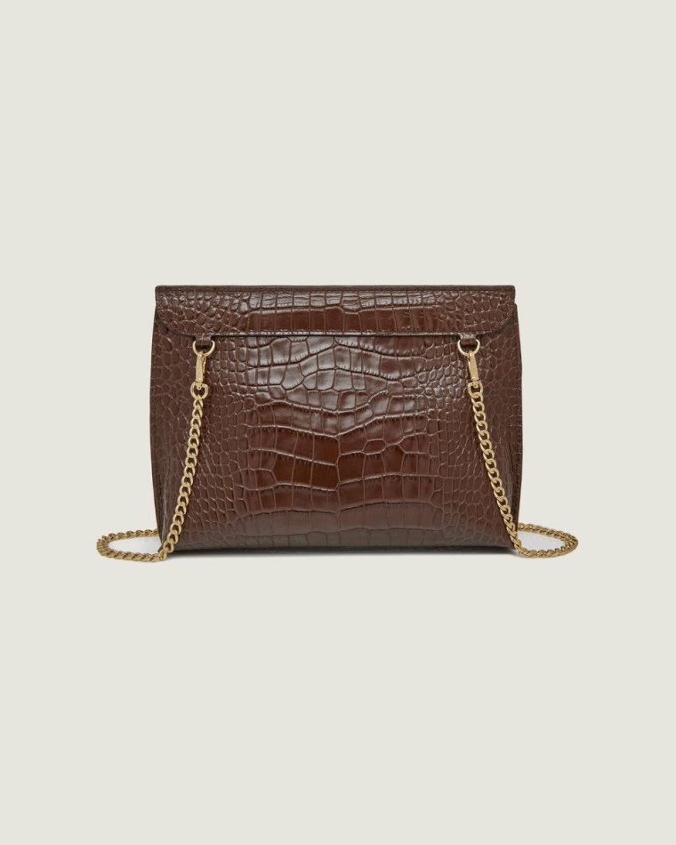 Croc-Embossed Leather Chocolate Embossed Edit Bags Strathberry Stylist Women - Image 4