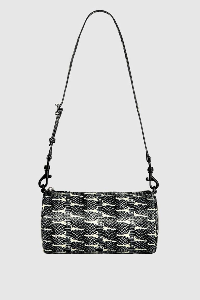 Crossbody Bag Black-White Barrel Crossbody Women Rebecca Minkoff