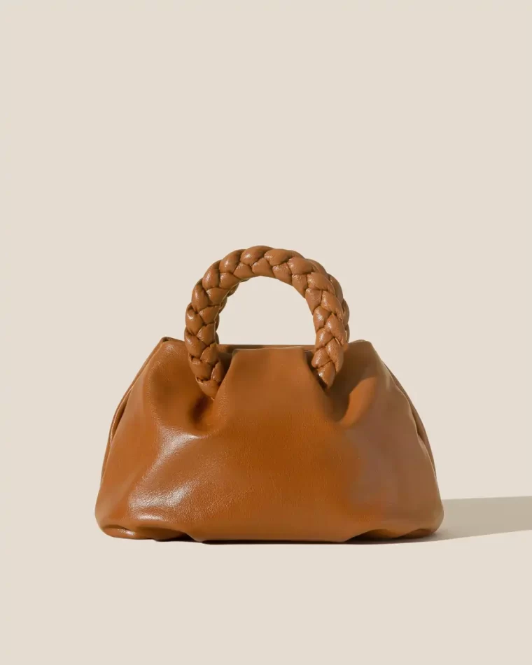 Crossbody Bags Brick Bombon M Supple Shiny - Plaited-Handle Leather Crossbody Bag Women Hereu
