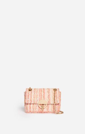 Crossbody Bags Coral Vanessa Bruno Women Small Cotton Moon Bag Cotton & Polyester Blend
