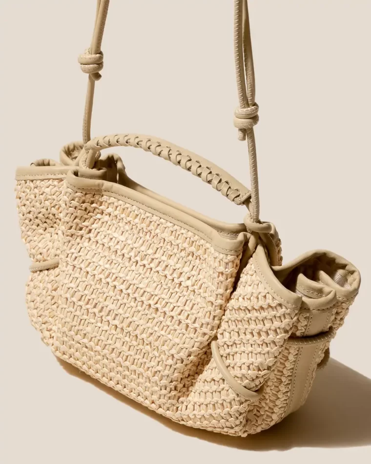 Crossbody Bags Hereu Arta Mini Raffia - Pleated Crossbody Bag Women Natural - Image 4