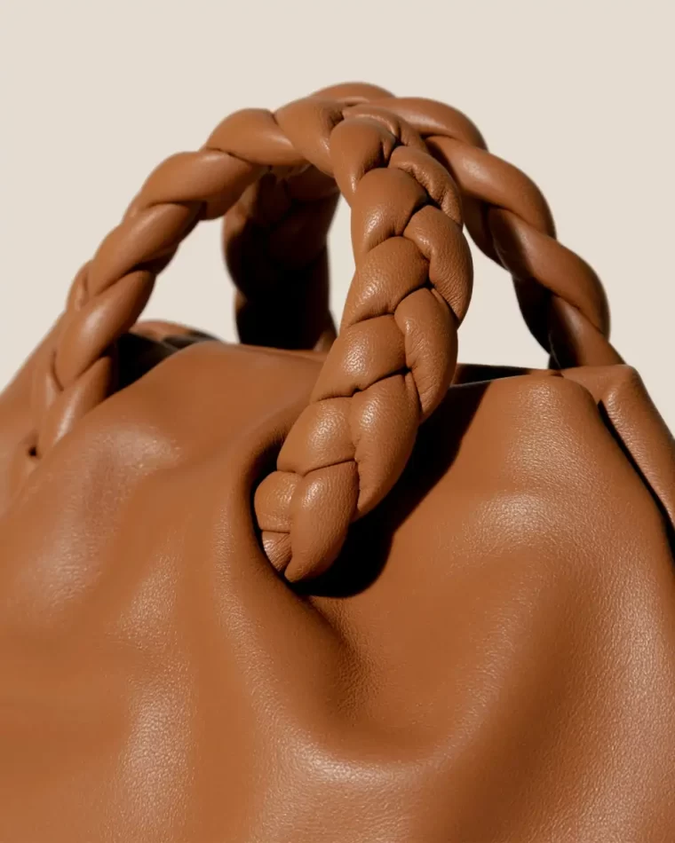 Crossbody Bags Tan Hereu Bombon - Small Plaited-Handle Leather Crossbody Bag Women - Image 2