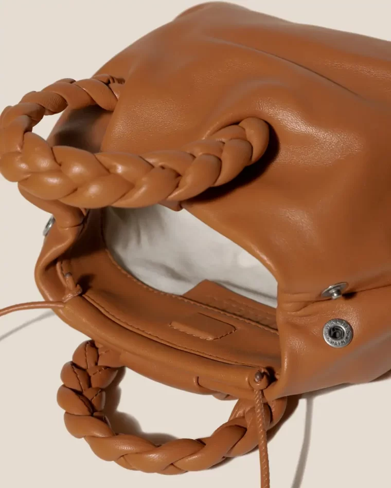 Crossbody Bags Tan Hereu Bombon - Small Plaited-Handle Leather Crossbody Bag Women - Image 3