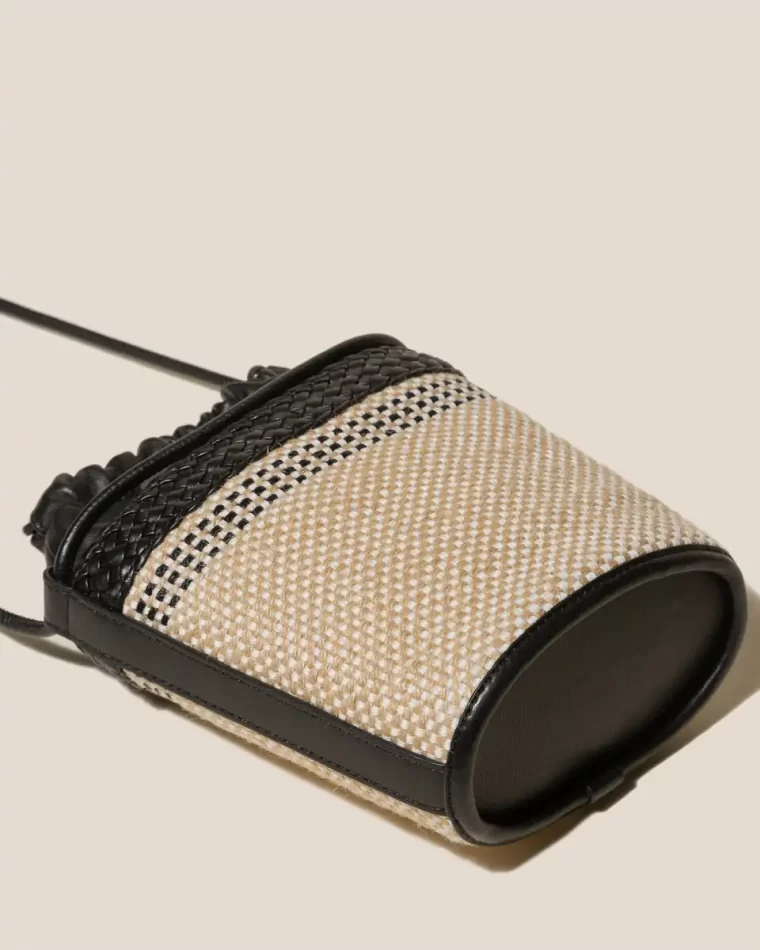 Crossbody Bags Women Hereu Palau Yute - Hand-Braided Mini Bucket Crossbody Bag Black - Image 5