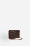 Crossbody Bags Women Small Braided Leather Moon Bag Lambskin Leather Chocolate Vanessa Bruno - Image 2