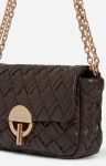 Crossbody Bags Women Small Braided Leather Moon Bag Lambskin Leather Chocolate Vanessa Bruno - Image 4