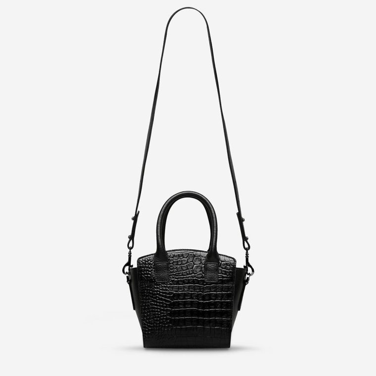 Crossbody Status Anxiety Black Croc Emboss Women Worst Behind Us Bag - Black Croc Emboss - Image 2