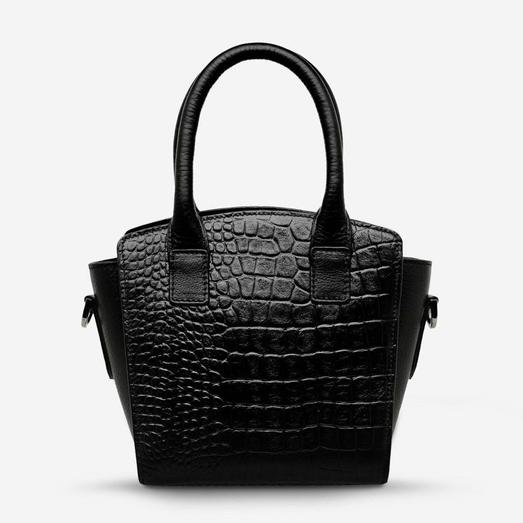 Crossbody Status Anxiety Black Croc Emboss Women Worst Behind Us Bag - Black Croc Emboss - Image 4