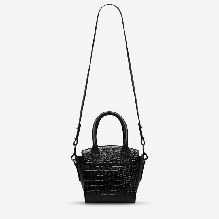 Crossbody Status Anxiety Black Croc Emboss Women Worst Behind Us Bag - Black Croc Emboss