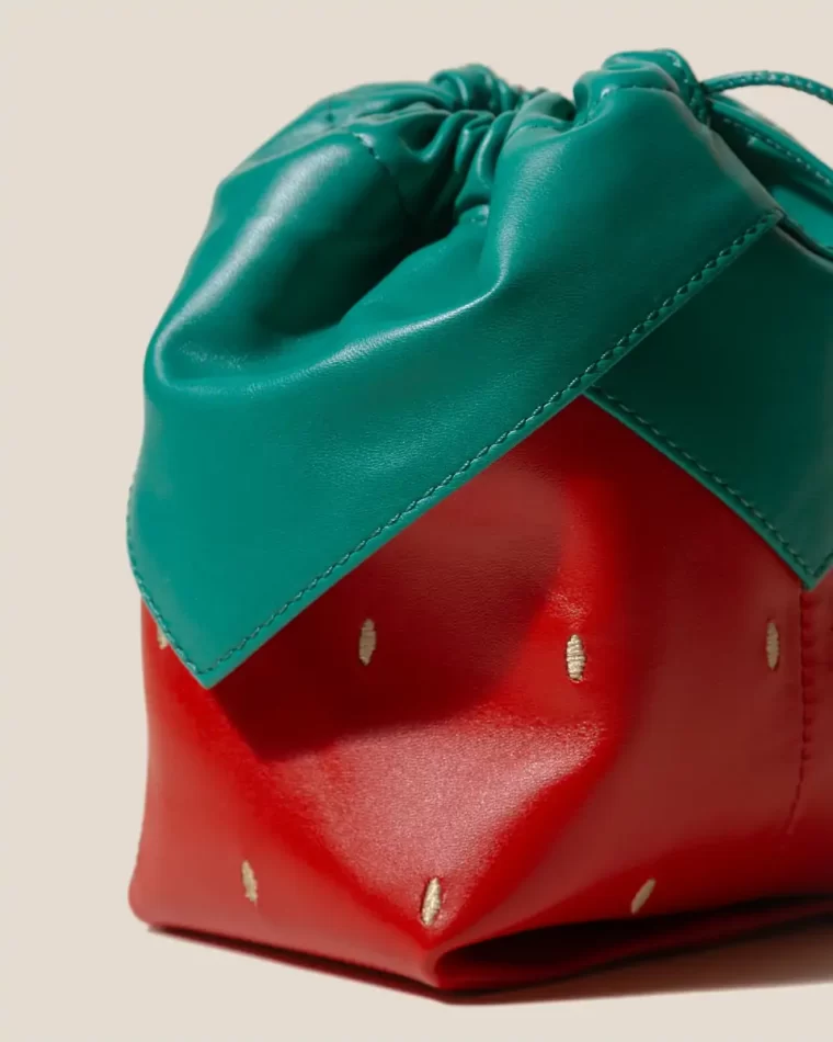 Duixa - Strawberry-Shaped Leather Drawstring Bag Mini Bags Red Women Hereu - Image 2