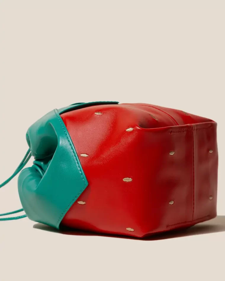 Duixa - Strawberry-Shaped Leather Drawstring Bag Mini Bags Red Women Hereu - Image 4
