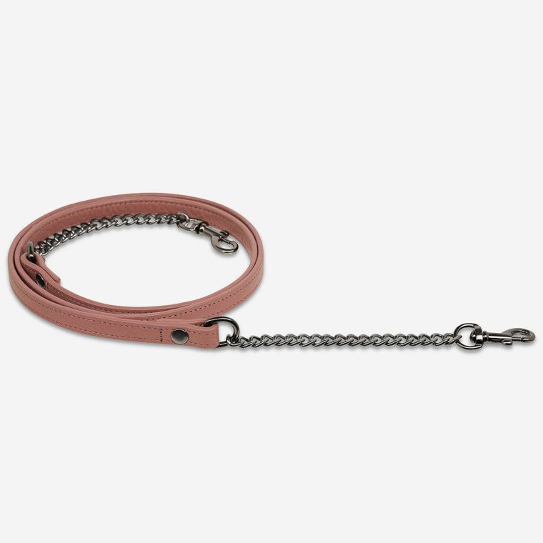 Dusty Rose Women Status Anxiety Bag Straps Leather Strap With Chain - Dusty Rose - Image 2