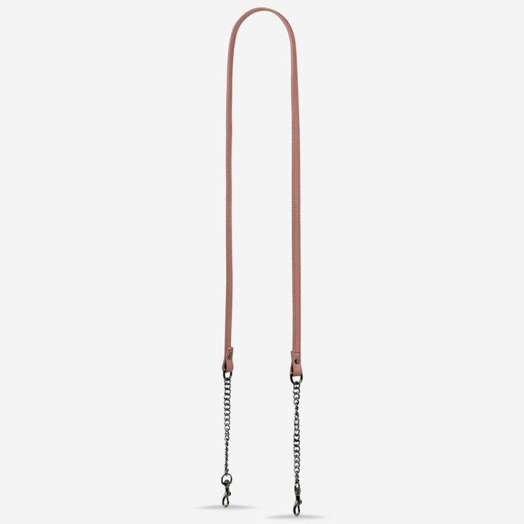 Dusty Rose Women Status Anxiety Bag Straps Leather Strap With Chain - Dusty Rose