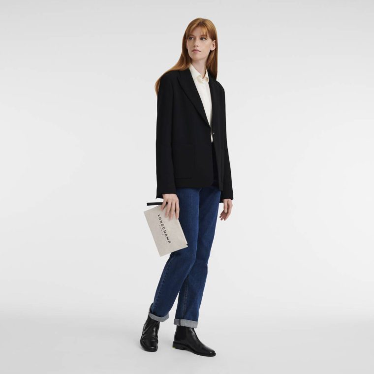 Ecru Pouches & Cases Women Longchamp Essential Pouch Ecru - Canvas - Image 2