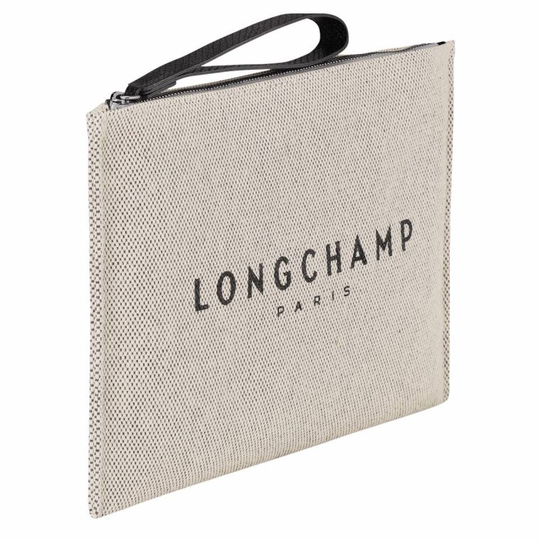 Ecru Pouches & Cases Women Longchamp Essential Pouch Ecru - Canvas - Image 3
