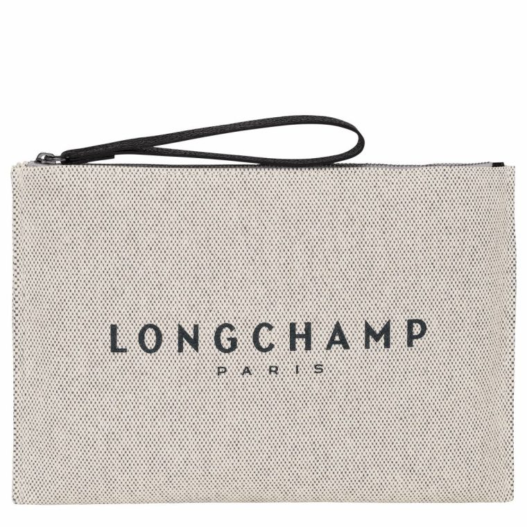 Ecru Pouches & Cases Women Longchamp Essential Pouch Ecru - Canvas