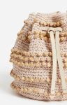 Ecru Women Wooden Beaded Purse Bag Hand-Braided Bucket Bags Vanessa Bruno - Image 2