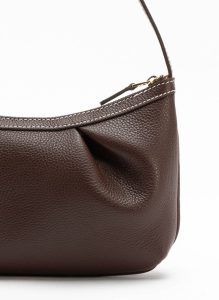 Elleme Dark Brown Dimple Pochette Pebbled Leather Dark Brown/White Stiches Dimple Women - Image 3