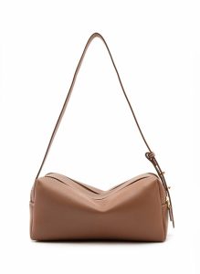 Elleme Trousse Pebbled Leather Cognac/White Stitching Cognac Trousse Women