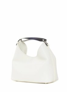 Elleme Women Boomerang Default Title Small Boomerang Pebbled Leather White - Silver - Image 3