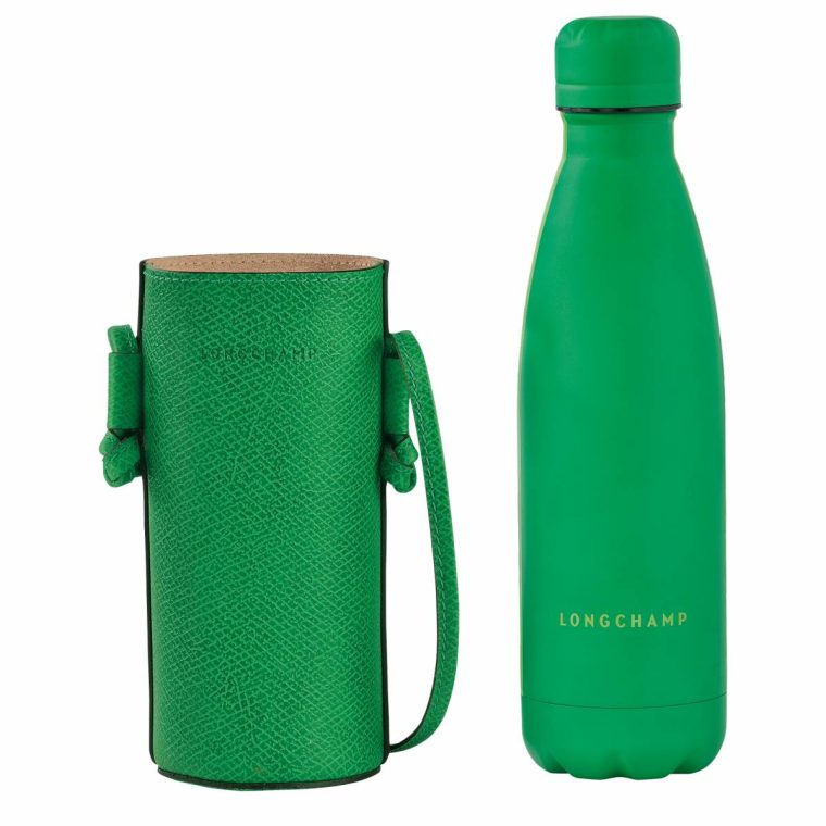 Épure Bottle Holder Green - Leather Women Longchamp Green Pouches & Cases - Image 4