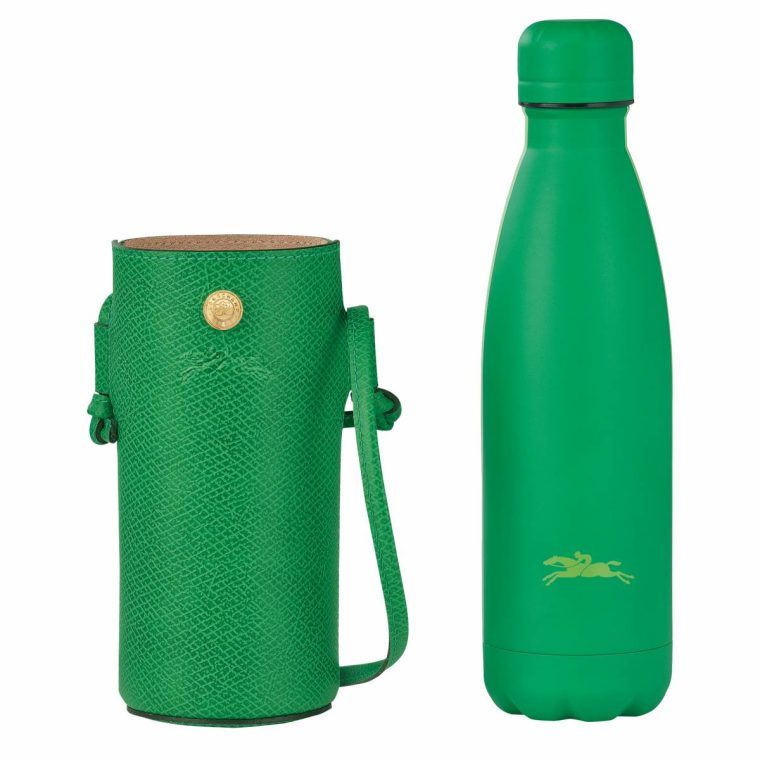 Épure Bottle Holder Green - Leather Women Longchamp Green Pouches & Cases - Image 5