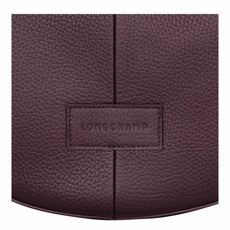 Essential L Crossbody Bag Eggplant - Leather Longchamp Women Eggplant Leather Bags - Image 3