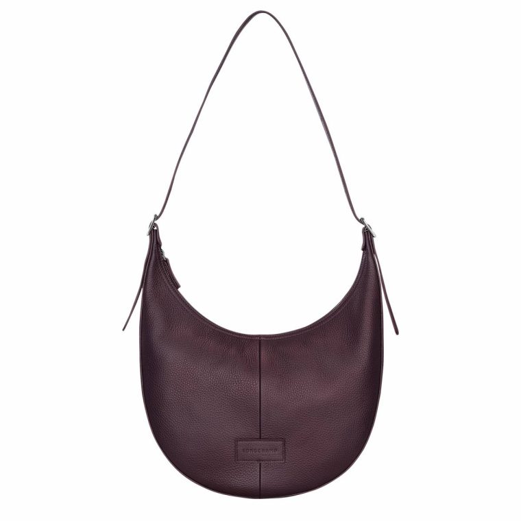 Essential L Crossbody Bag Eggplant - Leather Longchamp Women Eggplant Leather Bags
