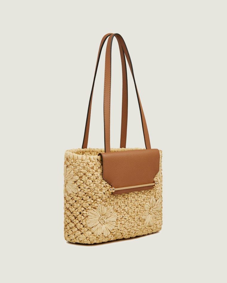 Floral Paper Raffia/Tan Women Small & Mini Bags The Strathberry Basket (Small) - Image 2