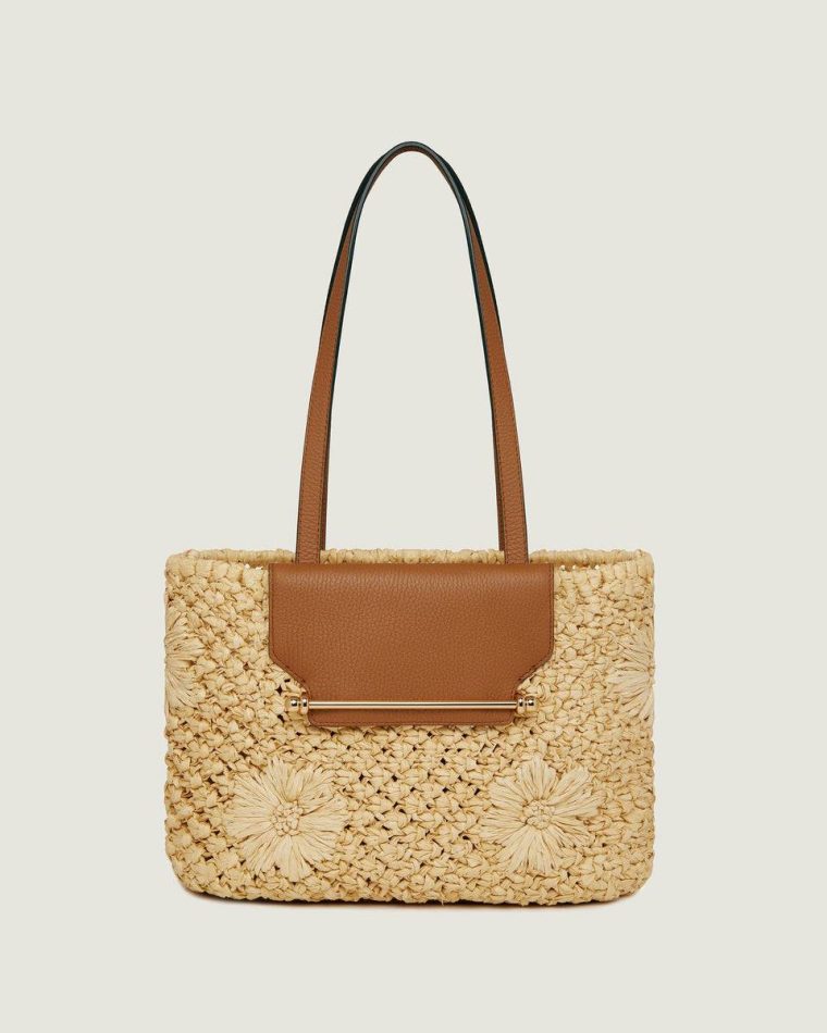 Floral Paper Raffia/Tan Women Small & Mini Bags The Strathberry Basket (Small) - Image 3