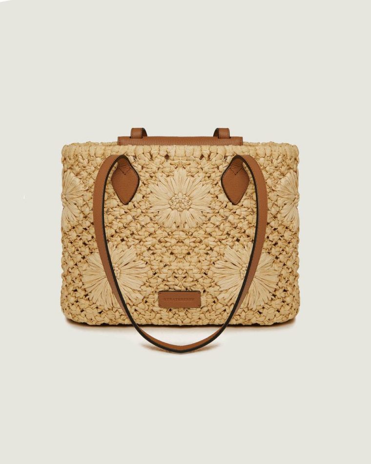 Floral Paper Raffia/Tan Women Small & Mini Bags The Strathberry Basket (Small) - Image 4
