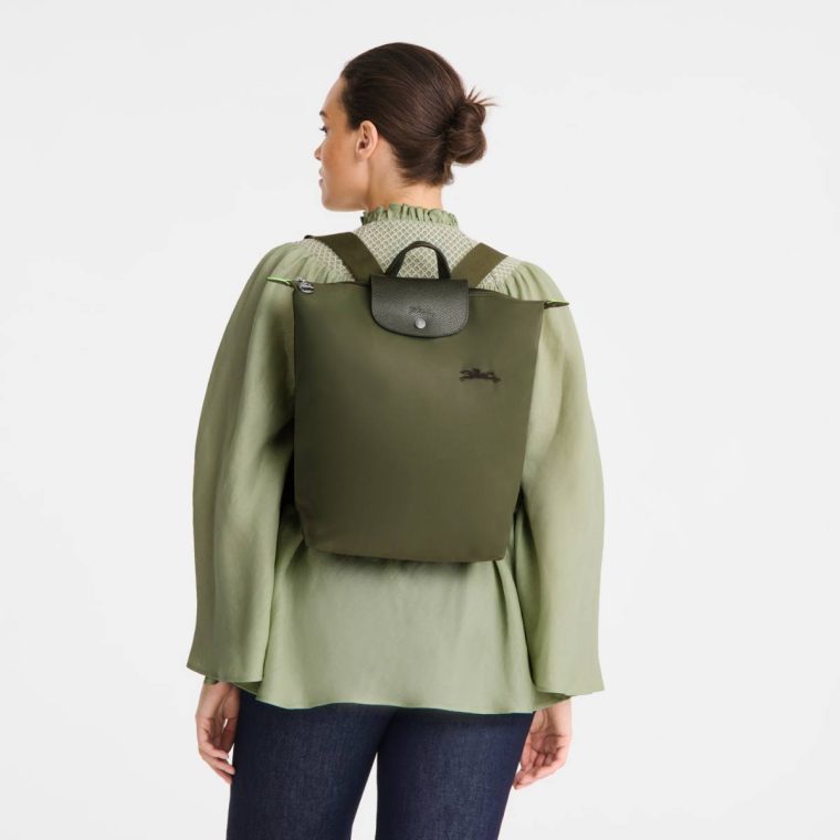 Forest Le Pliage Green M Backpack Forest - Canvas Women Longchamp Backpacks - Image 2