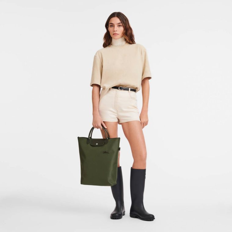 Forest Le Pliage Green M Tote Bag Forest - Canvas Handbags Women Longchamp - Image 2