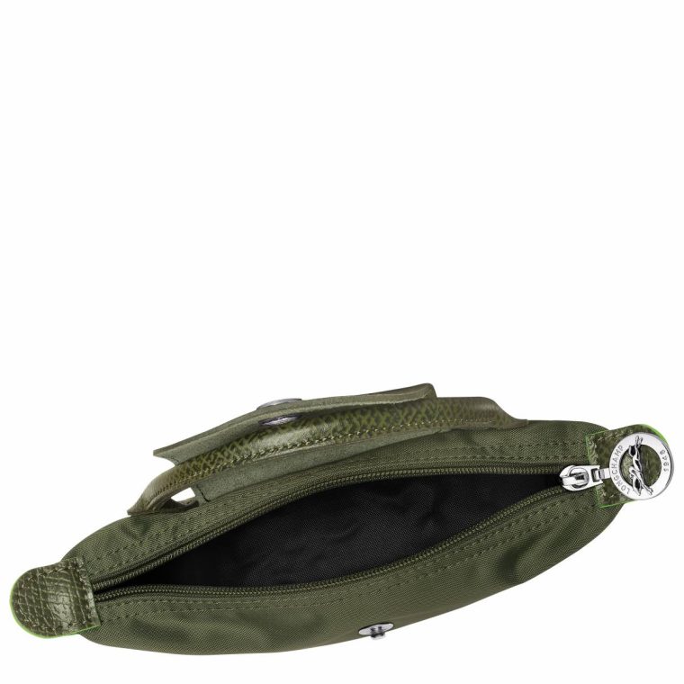 Forest Pouches & Cases Women Longchamp Le Pliage Green Pouch With Handle Forest - Recycled Canvas - Image 4