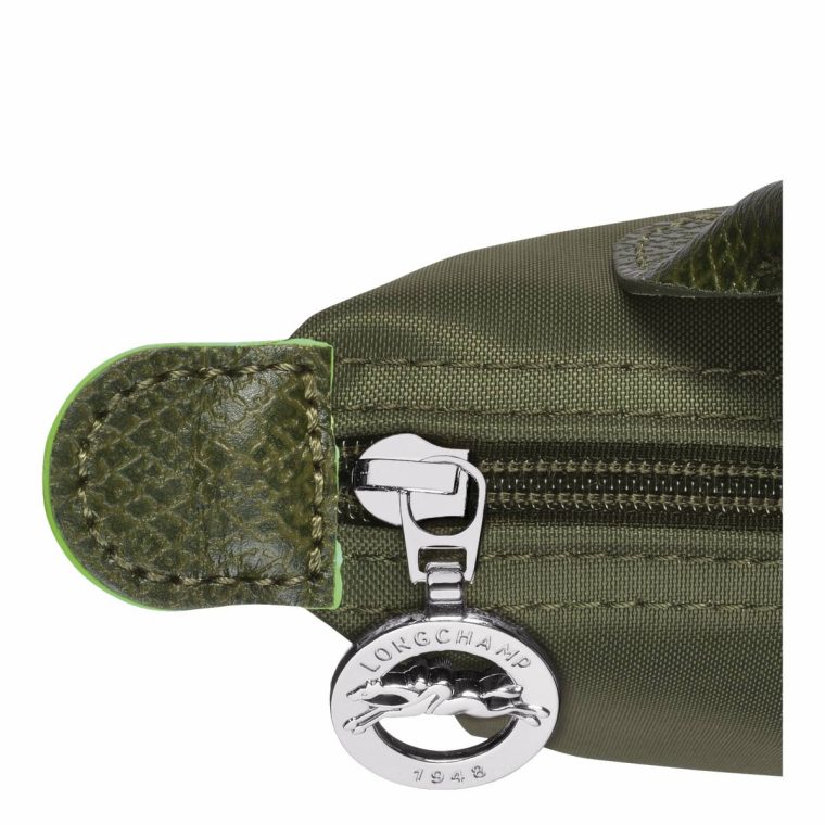 Forest Pouches & Cases Women Longchamp Le Pliage Green Pouch With Handle Forest - Recycled Canvas - Image 5