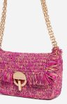 Fuchsia Women Small Raffia Moon Bag In Raffia Shoulder Bags Vanessa Bruno - Image 4