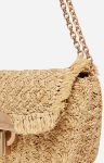 Gold Raphia Medium Moon Bag Made In Madagascar Vanessa Bruno Crossbody Bags Women - Image 4