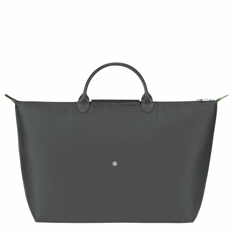 Graphite Le Pliage Green L Travel Bag Graphite - Recycled Canvas Women Travel Bags Longchamp - Image 3