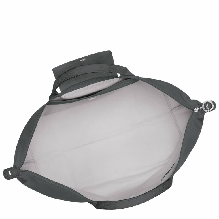 Graphite Le Pliage Green L Travel Bag Graphite - Recycled Canvas Women Travel Bags Longchamp - Image 4