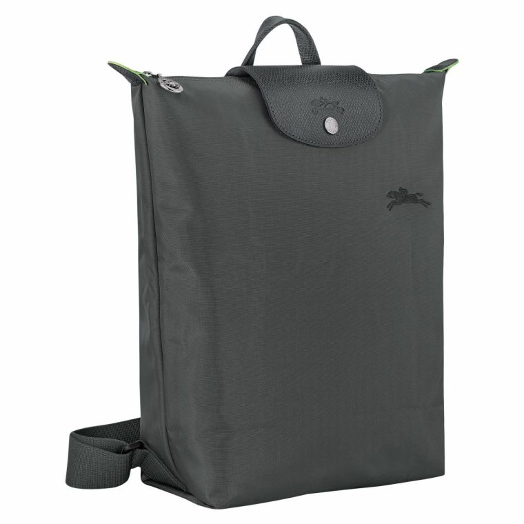 Graphite Le Pliage Green M Backpack Graphite - Canvas Backpacks Women Longchamp - Image 3