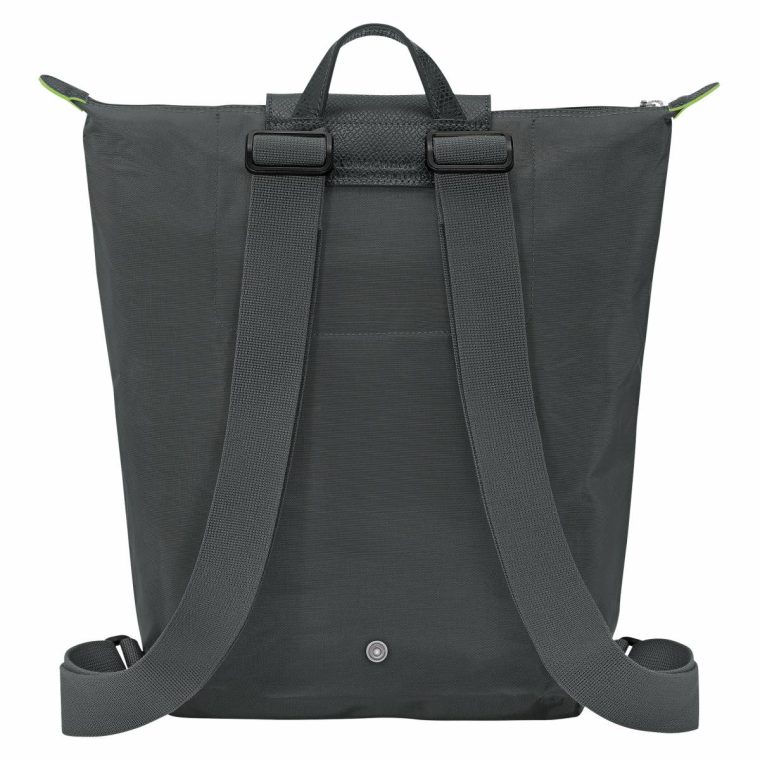 Graphite Le Pliage Green M Backpack Graphite - Canvas Backpacks Women Longchamp - Image 4