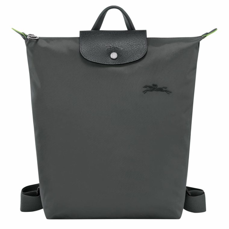 Graphite Le Pliage Green M Backpack Graphite - Canvas Backpacks Women Longchamp