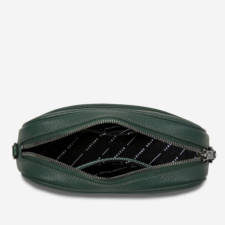 Green Crossbody Status Anxiety Women Plunder Bag With Webbed Strap - Green - Image 5