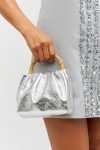 Gretel Metallic Mini Top Handle Oroton Silver Womne Crossbody - Image 2