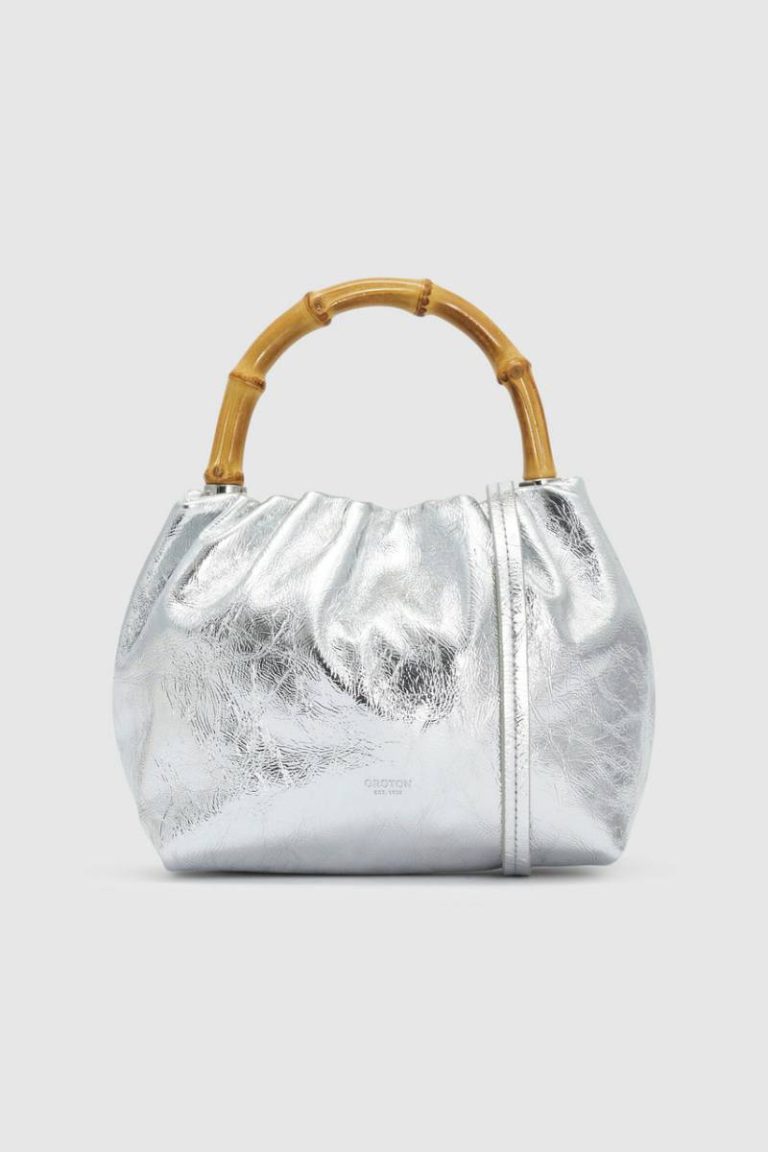 Gretel Metallic Mini Top Handle Oroton Silver Womne Crossbody