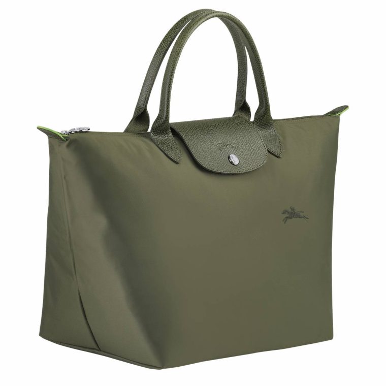 Handbags Forest Longchamp Le Pliage Green M Handbag Forest - Recycled Canvas Women - Image 2