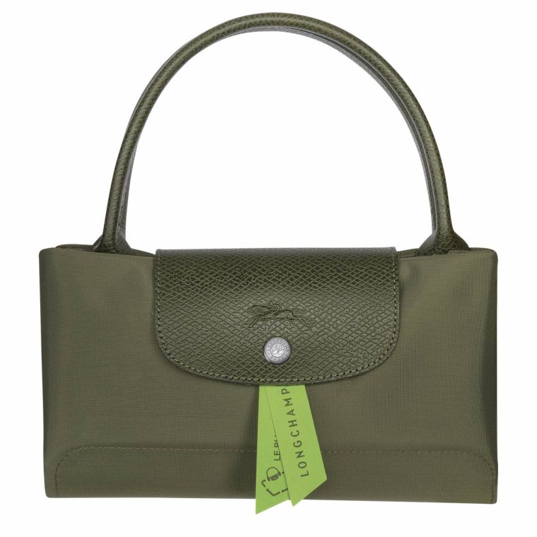Handbags Forest Longchamp Le Pliage Green M Handbag Forest - Recycled Canvas Women - Image 5