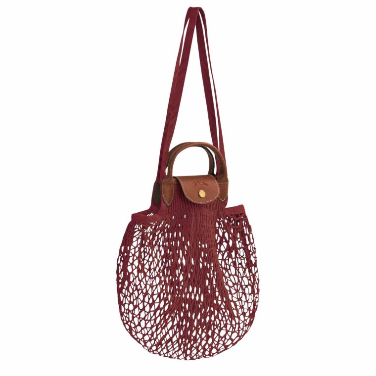 Handbags Le Pliage Filet L Mesh Bag Mahogany - Canvas Women Mahogany Longchamp - Image 3