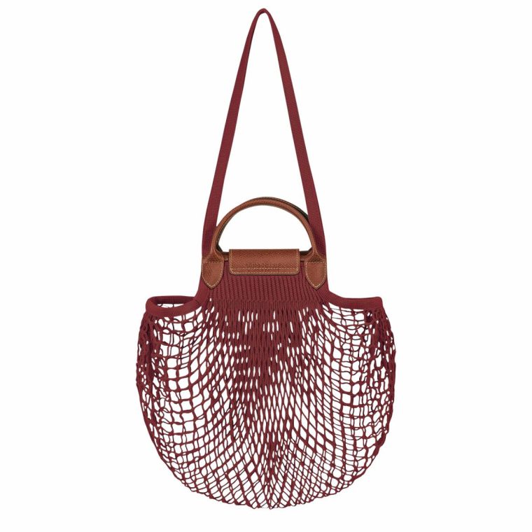 Handbags Le Pliage Filet L Mesh Bag Mahogany - Canvas Women Mahogany Longchamp - Image 4