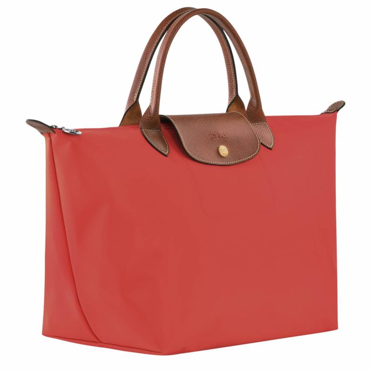 Handbags Longchamp Women Tomato Le Pliage Original M Handbag Tomato - Recycled Canvas